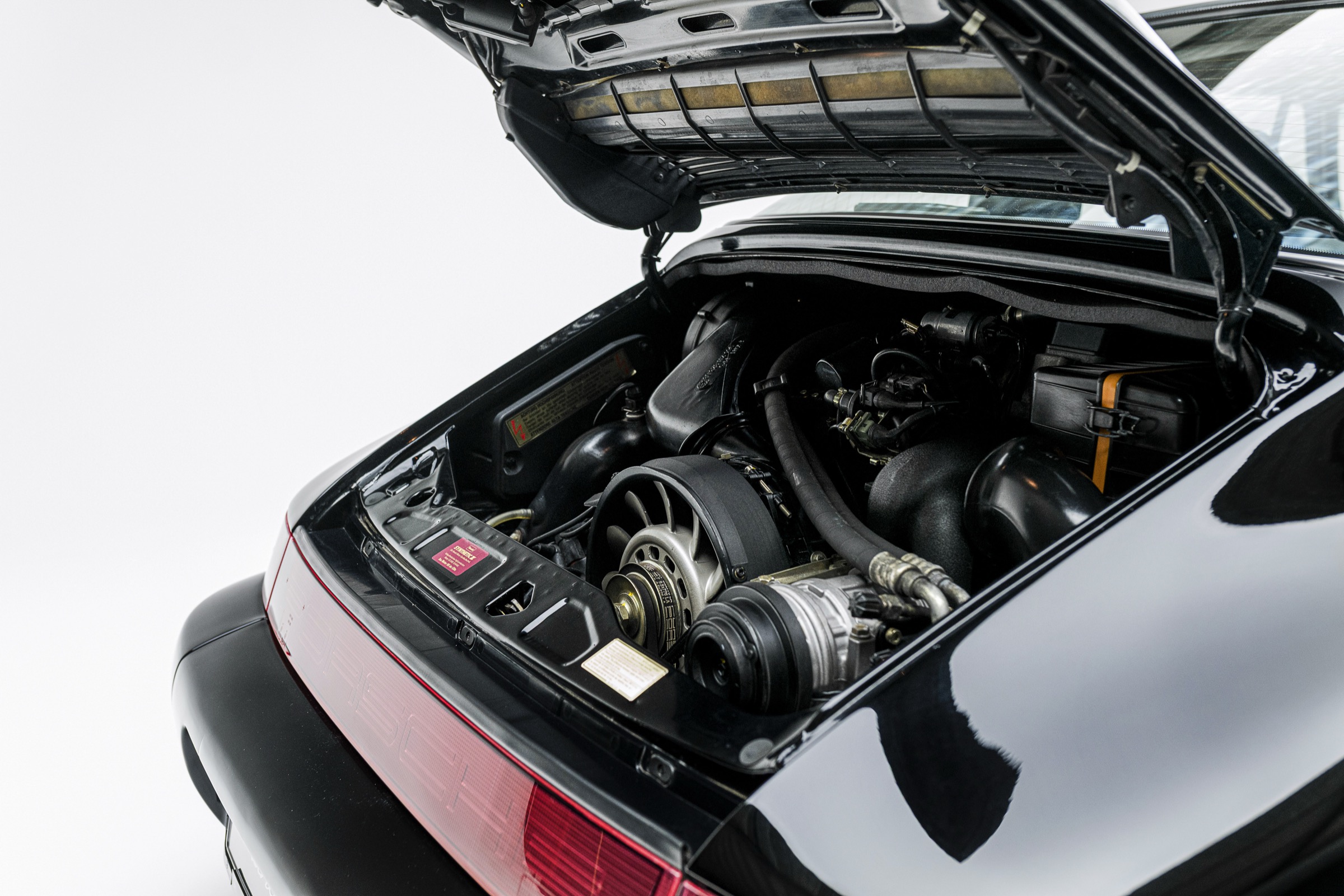Black 964 targa — engine bay